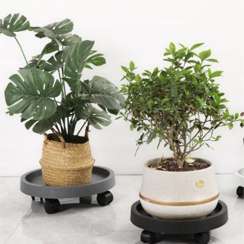 Support roulant pour bac à plantes robuste blanc de 28 cm - 8