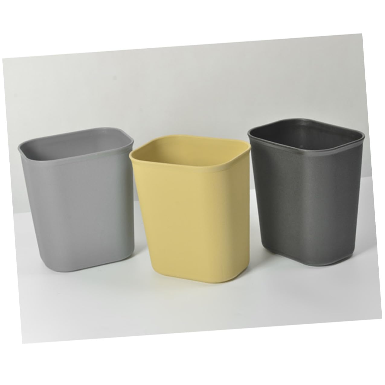 Uonlytech Papelera Japonesa Pequeña sin Tapa, 14l, Plástico, 2 Piezas