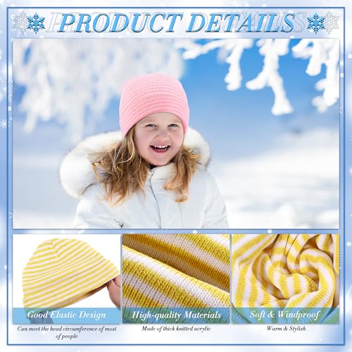 Image of Chuarry 144 Pcs / 72 Sets Kids Winter Hats and Gloves Bulk, Knit Hat Gloves Pack Unisex Winter Gift for Boys Girls Donation