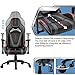 FURIOUS Gaming Chair Computer Gamer Chair with Fully Foam, Space Capsule Design Video Gamer Chair Racing Style,PU Leather Executive Office Chair with Lift Headrest and Lumbar Support (Gray)