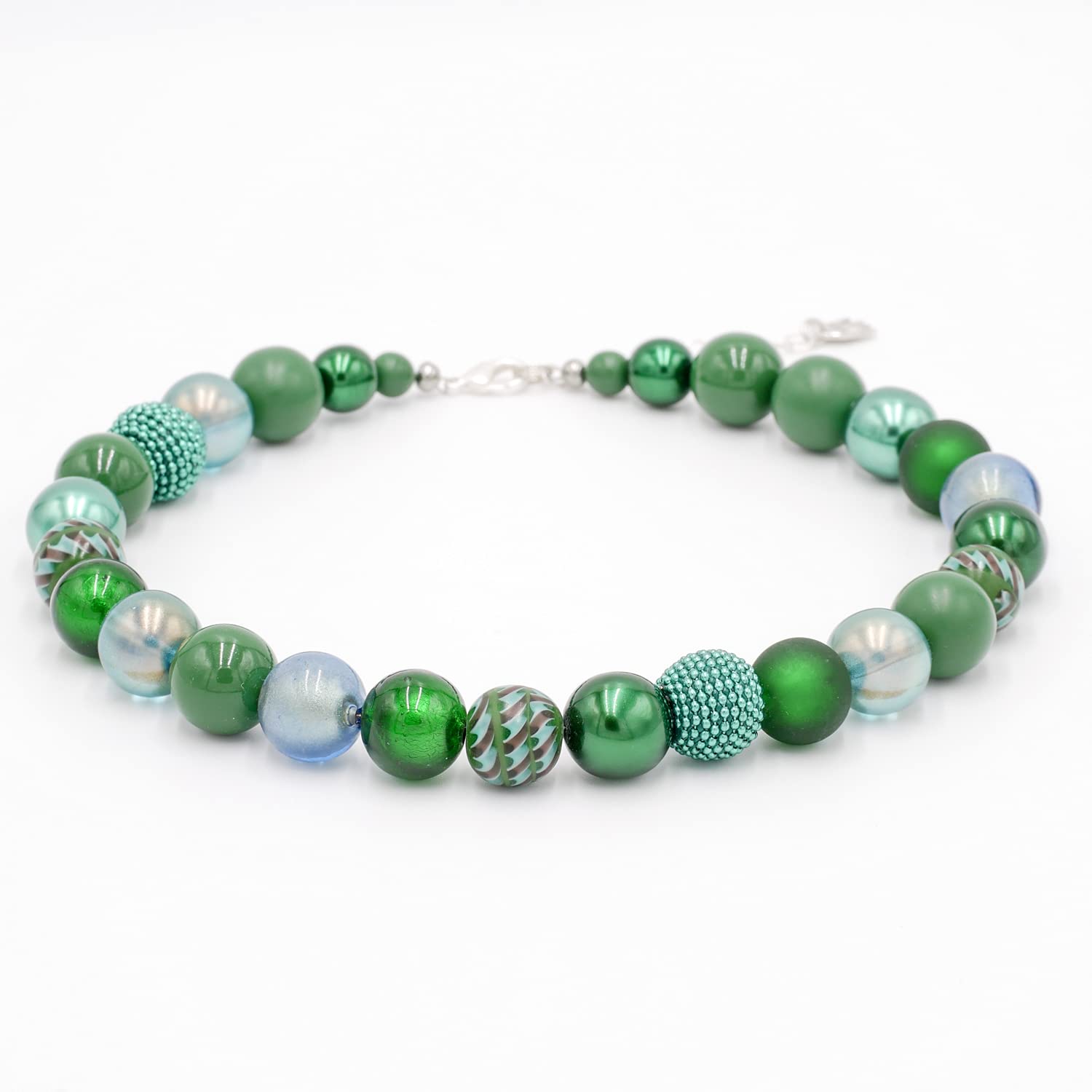 Perlenkette Halskette Damen Handmade 45 cm Statement Kette