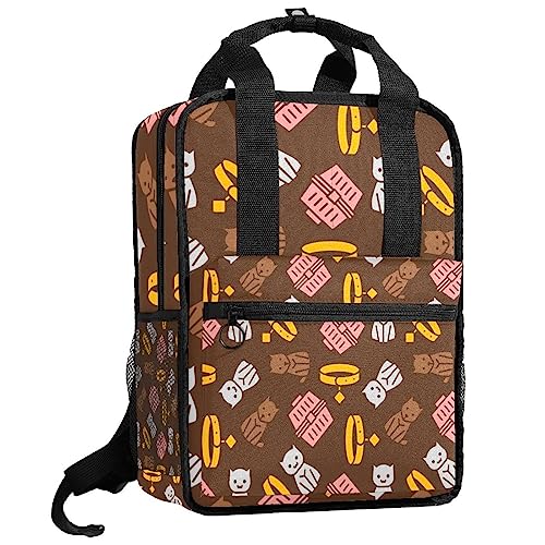 Cartable pour filles ergonomique sans couture contre le mal de dos motif chat chien