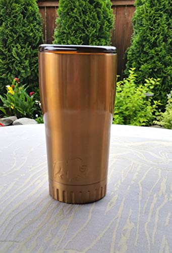 Silver Buffalo NL1008950 Double Walled Stainless Steel Travel Tumbler, 20-Ounces, Gold