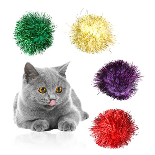 POPETPOP 5Cm Engraçado da Arranhadura Do Gato Brinquedo Bola Gatinho Brinquedos Bolas Sparkle Sortid