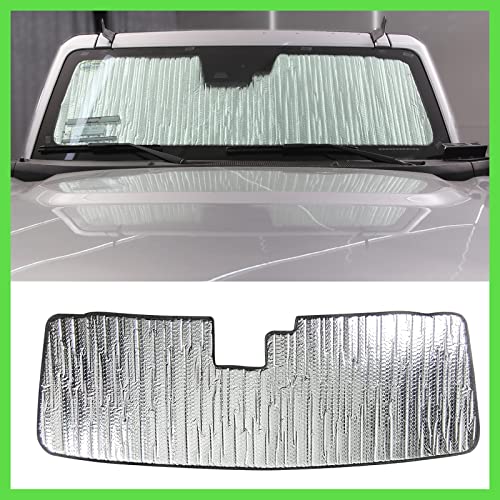 ANMOSVO フロントガラス サンシェード Ford Bronco アクセサリー 2021 2022用 - 断熱&太陽熱保護 フロントガラス サンバイザー UV反射板 アクセサリー Ford Bronco 2/4ドア用