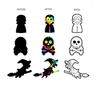 Amazon | DIFEIUKI ハロウィン飾り スクラッチアート 24種類