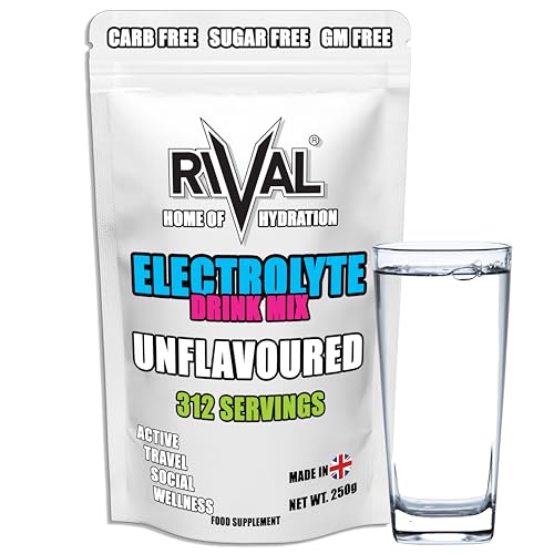 Electrolyte Powder Unflavoured – 312 Servings – Zero Sugar Hydration Mix for Running, Cycling, Keto & Fasting – Sodium, Potassium, Magnesium (250g)