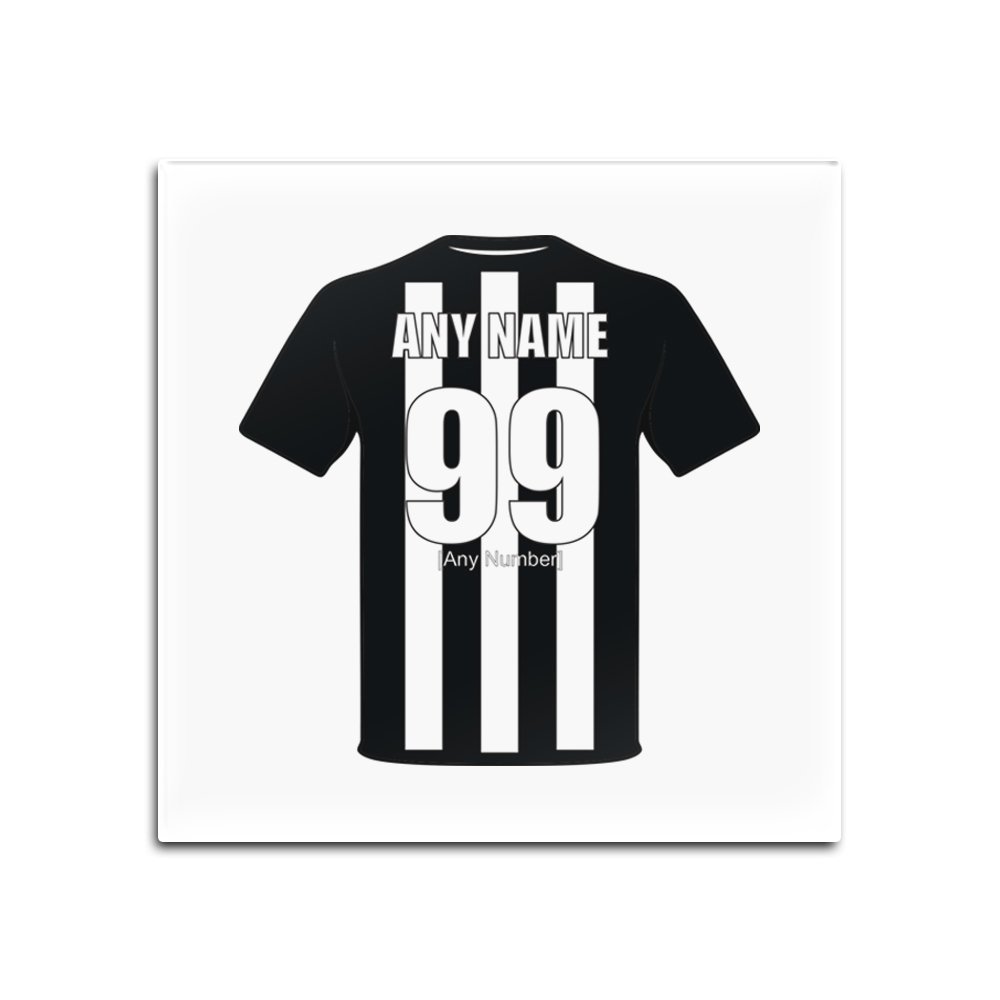 UNIGIFT Personalised Gift - Newcastle Glass Square Coasters (Football Club Design Theme, Colour Options) - Any Name/Message on Your Unique Mat Pad - The Magpies Toon Geordies