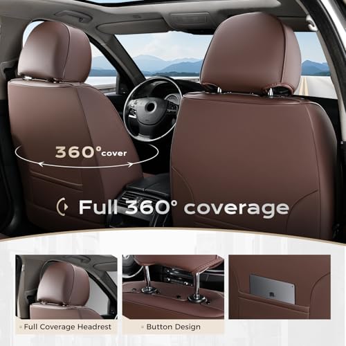 Image of Coverado Car Seat Covers, Front Covers for Cars, Car Seat Cover Front Seats, Car Seat Protector Waterproof, Leather Car Seat Cushion, Universal Interior Covers Seat Protectors for Most Cars