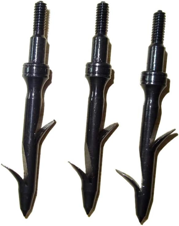 Archery Bowfishing Broadheads Traditional Bowhunting Fishing Arrow Head 135 Grain Screw in Arrow Tips 2 Blade Broadheads for Shooting 6pcs/12pcs