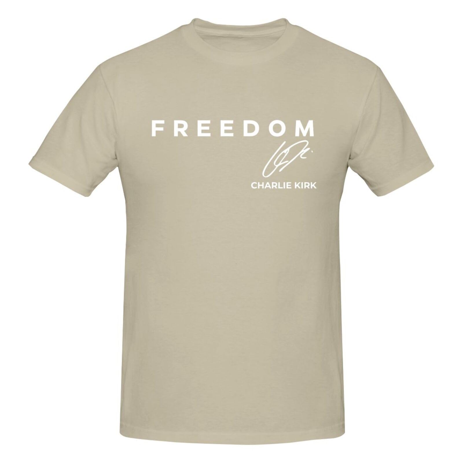 Gqwjksz Men's Natural A True Patriot, Charlie Kirk. R.i.p. Charlie. 1993 T-Shirt Short Sleeve Crew Neck Cotton Shirt