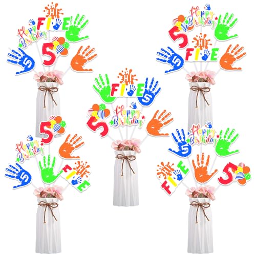 Funmemoir 24PCS Hi Five Birthday Party Decorations, High Five 5th...
