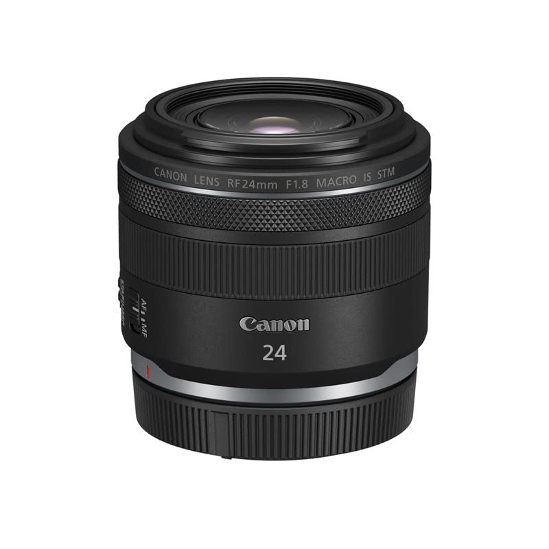 Canon Objektiv RF 24mm Festbrennweite F1.8 Macro is STM (5 Stufen Bildstabilisator, Autofokusantrieb, SuperSpectra, Weitwinkel, STM Motor, kompatibel mit In-Body is mit bis zu 6,5 Stufen) schwarz