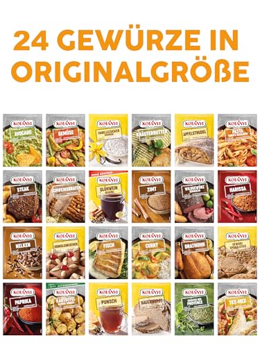 KOTÁNYI Adventskalender 2024-24 Festliche Gewürze & Rezeptideen - Gewürzpackungen in Orginalgröße und Markenqualität - Lebkuchengewürz, Punsch & mehr [Jetzt Weihnachtskalender kaufen!]