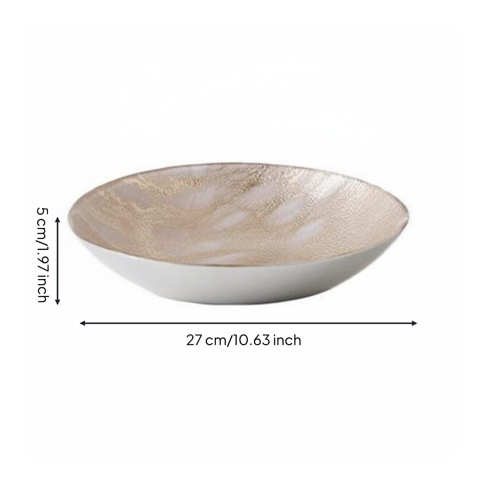 Vassoio Decorativo Elegante Vassoio Ovale Vassoio Portaoggetti Vassoio Alluminio Aspetto Antico Trama Artigianale Adatto a Ingresso Tavolino Soggiorno Decorazione Casa
