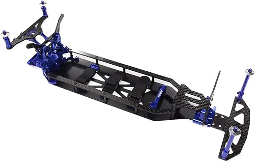 Integy C32548BLUE Aleación y CF Kit de conversión de chasis compuesto para equipo asociado DR10 Drag RTR