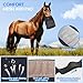 WARMWOW Horse Feed Bag Pack of 2, Feed Bags for Horses with Ventilation Mesh, Comfort Nose Pad Neck Pad, Adjustable Strap, Spill Proof Design for Independent Feeding Grain, Supplements (Black Blue)