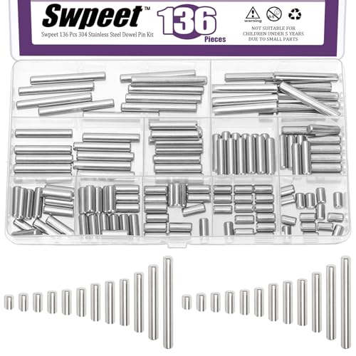 Kit d'assortiment de 136 goujons en acier inoxydable 304 pour l'assemblage et la fixation