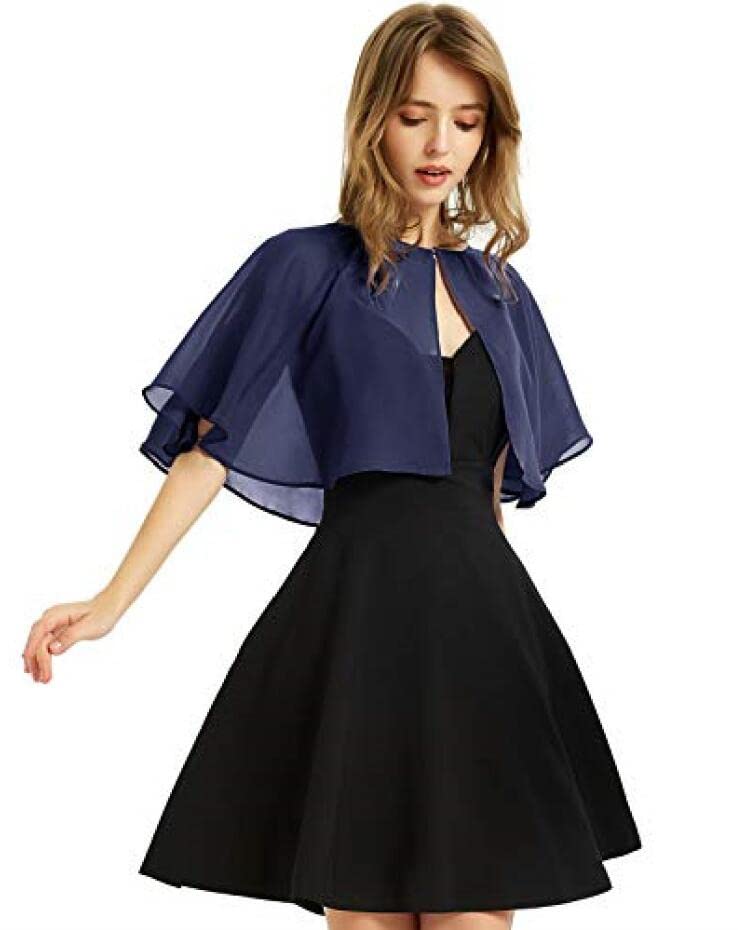 HEREAD Soft Chiffon Shrugs Shawls and Wraps for Evening Dresses Wedding Cape Cover Up Bridal Accessories for Brides and Women