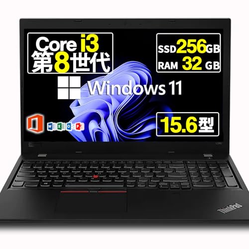 �y�����ςݕi�z �m�[�g�p�\�R�� ���m�{ Thinkpad L580 / L590 15.6�C���` Core i3-8145U ��8���� Windows11 Office 2021���� Wi-Fi type-C (SSD:256GB ������:32GB)