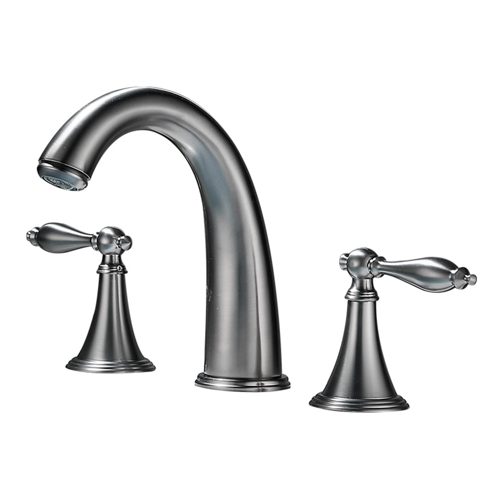 ASerZenith 3 Hole Basin Taps, Bathroom Basin Mixer Tap Brass Two Handles Split Cold And Hot Water Bathroom Basin Taps Gray