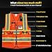 SHORFUNE High Visibility Safety Vest with Pockets, Mic Tab, Reflective Strips and Zipper, ANSI/ISEA Standards,Oange,XL
