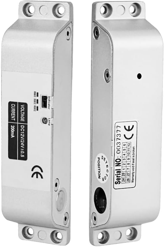 LIBO Electric Drop Bolt Lock DC 12V Fail Safe NC Mode Electronic Door Lock for Access Control Security System with Time Delay