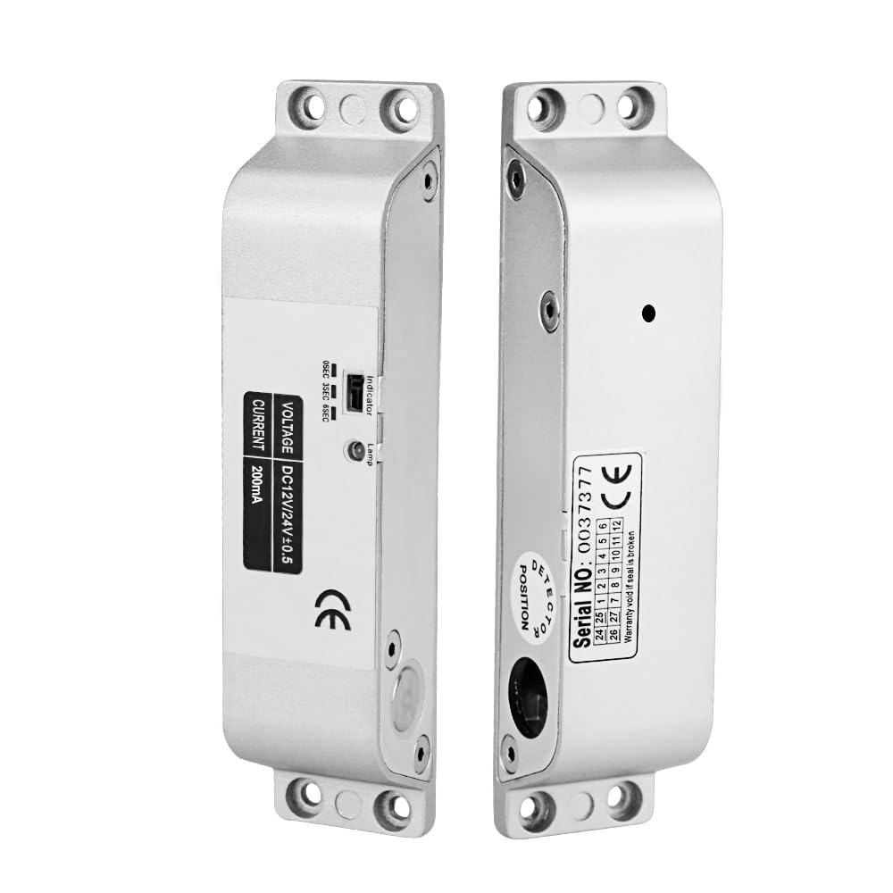 Electric Drop Bolt Lock DC 12V Fail Safe NC Mode Electronic Door Lock for Access Control Security System with Time Delay