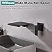 Waterfall Wall Mount Faucet Bathroom Bathtub Tub Faucet Bathroom Sink Faucet Single Handle Tub Filler Rough-in Valve Included Matte Black Modern Basin Mixer Tap