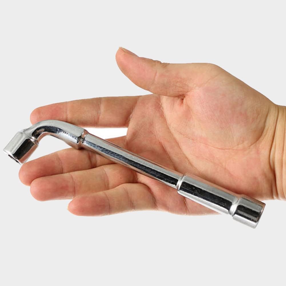 Auniwaig Metric L Shaped Hex Socket Wrench,9mm Cr-V Chrome Plated Handle Elbow Double-Head Casing Bit for Electrician Mechanic Repair Shop