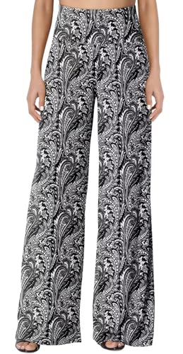 JZC Women's Palazzo Lounge Pants Stretchy Wide Leg Casual Pants Comfy High Waist Flowy Pants S-3XL