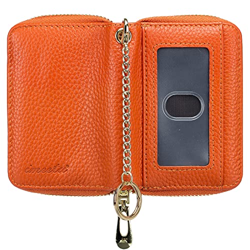 Image of imeetu Rfid Credit Card Holder,Genuine Leather Businese Card Case,Rfid Blocking Wallet for Women & Men