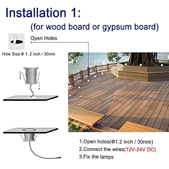 LED In-Ground Well Lights Anti-Glare,1W 12V-24V DC, IP67 Waterproof Recessed Lamp,Buried Underground Outdoor Landscape Lighting,Warm White 3000K(1 Watt)