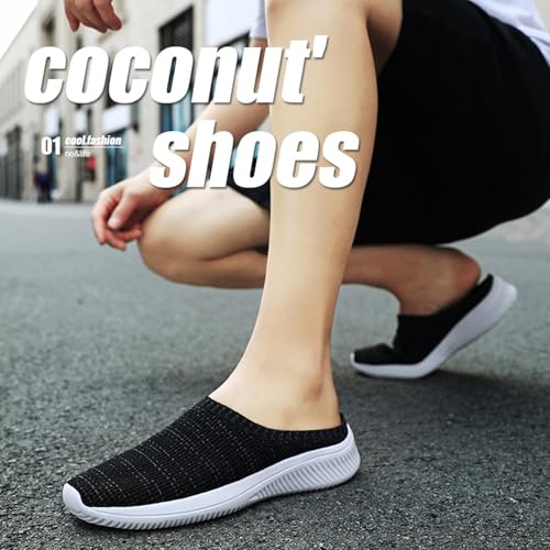 Men's Knit Open Back Mule Sneakers Fashion Mesh Breathable Slip On Light Non-Slip Clog Mules Summer Daily Indoor Outdoor Casual Slippers2