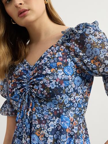 Image of Miss Chase Women's Round Neck Cap Sleeves Lace Knee -Long Skater Dress