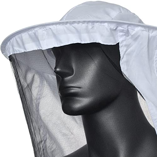 Amacoam Imkerjacke Imkerjacke mit Hut Professional Imkerbekleidung Imker Bienenzüchter Professionelle Imker Bienenschutz Hut Bienenanzug mit Reißverschluss für Bienenzüchter Bee Keepers (Weiß)