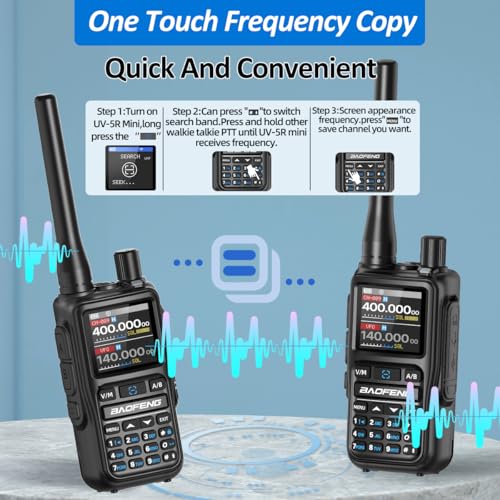 Image of Ham Radio BAOFENG Radio UV-5R MINI Handheld UV5R Long Range Walkie Talkies Rechargeable NOAA Weather Two Way Radio APP Programming Dual PTT USB-C Charger for Hunting Survival Gear,2 Pack
