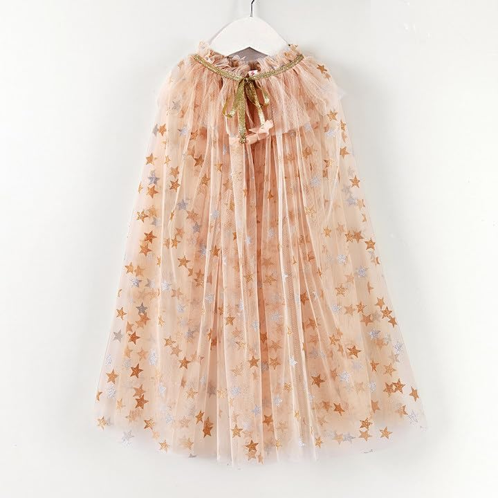 Princess Fairy Tulle Cape for Little Girls Halloween Costume with Dress Up Accessories Tiara Crown Wand Gloves