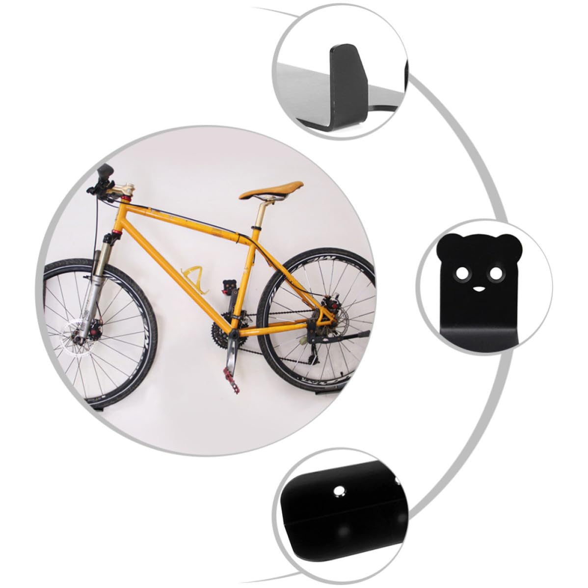 Healeved Soporte de Pared para Bicicleta 2 Juegos Antideslizantes de Metal para Organización y Almacenamiento en Tiendas y Otros Lugares