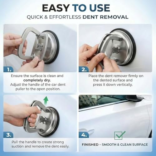 Image of SARTE Car Dent Puller, Heavy Duty Suction Cup Dent Remover, Paintless Dent Repair Tool, Strong Vacuum Grip Metal Handle for Dent Removal, Auto Body Panels, Bumper, Glass, Tiles, Mirrors Moving (Big)