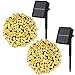 Litogo Catena Luminosa Esterno,2 Pezzi 14m 120LED Luci Solari Esterno Stringa solari Decorazione di festa Lucine da Esterno IP65 Impermeabile Luci Solari per Giardino,Albero,Patio,Festa(Bianco caldo)