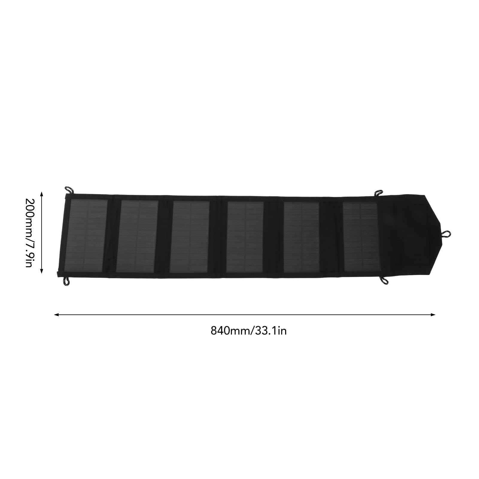 Cargador de Panel Solar de 20 W, Kit de Cargador Solar Plegable con Silicio Monocristalino, Salida USB de 5 V, Energía Portátil IP65 para Senderismo, Camping, Viajes, Teléfonos Inteligentes,