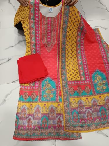 Image of Viscose Muslin womens kurta set with dupatta /womens kurta set with dupatta