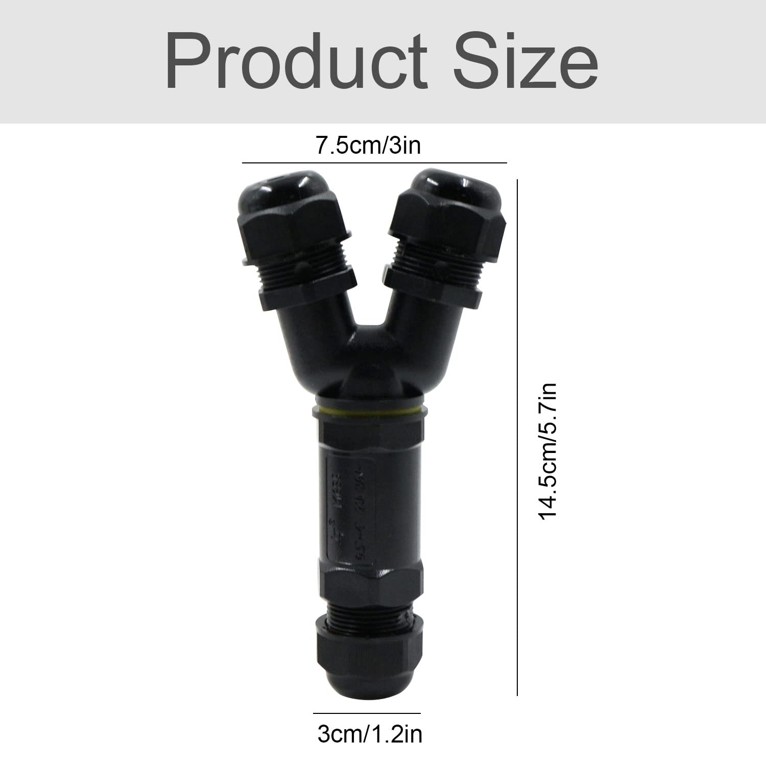 Cable Caja Empalme Prueba Agua - Diámetro Del Conector de Resistente 3 Polos Tapones para Exteriores Manguitos Forma Y Derivación Exterior Jardín - 2 Piezas, 10-14mm
