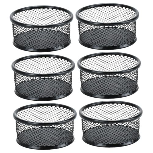 ERINGOGO 6-piece Metal Mesh Paper Clip Storage Bucket for Desk Office School Container Organizer Paper Clip Holder