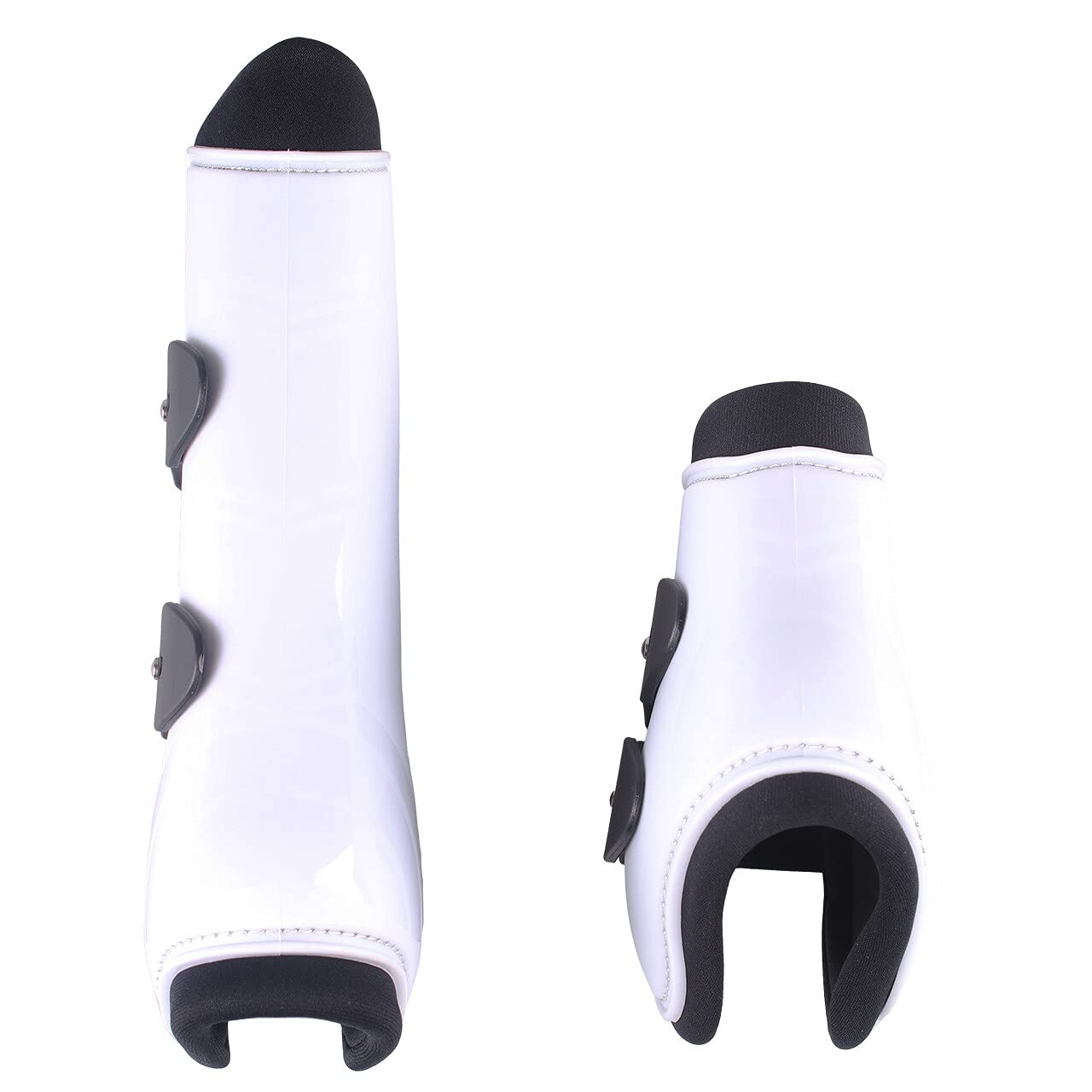 QHP Gamaschen-Set vorne und hinten 4er Set Polyurethan mit Neoprenfutter (Pony, weiß)