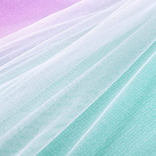 Image of XiDi Curtains for Bedroom Decor, Rainbow PinkPuGreen-34-45