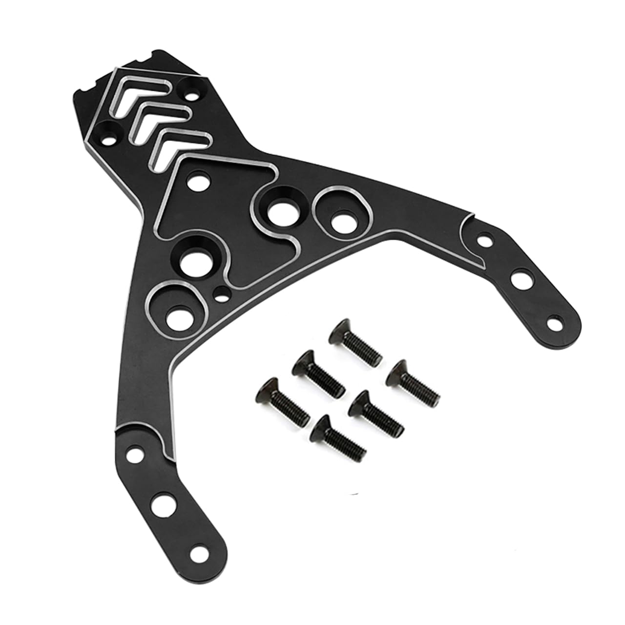 FLMLF CNC Aluminum Thickened Front Upper Connecting Plate Kit for 1/5 HPI ROFUN ROVAN KM Baja 5B 5T 5SC Truck Parts (Black)