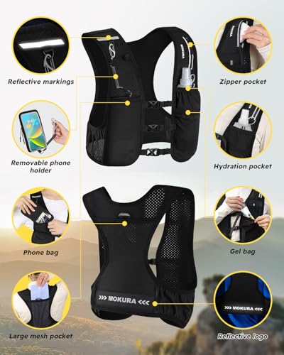 MOKURA Running Vest with 500ML Soft Flask