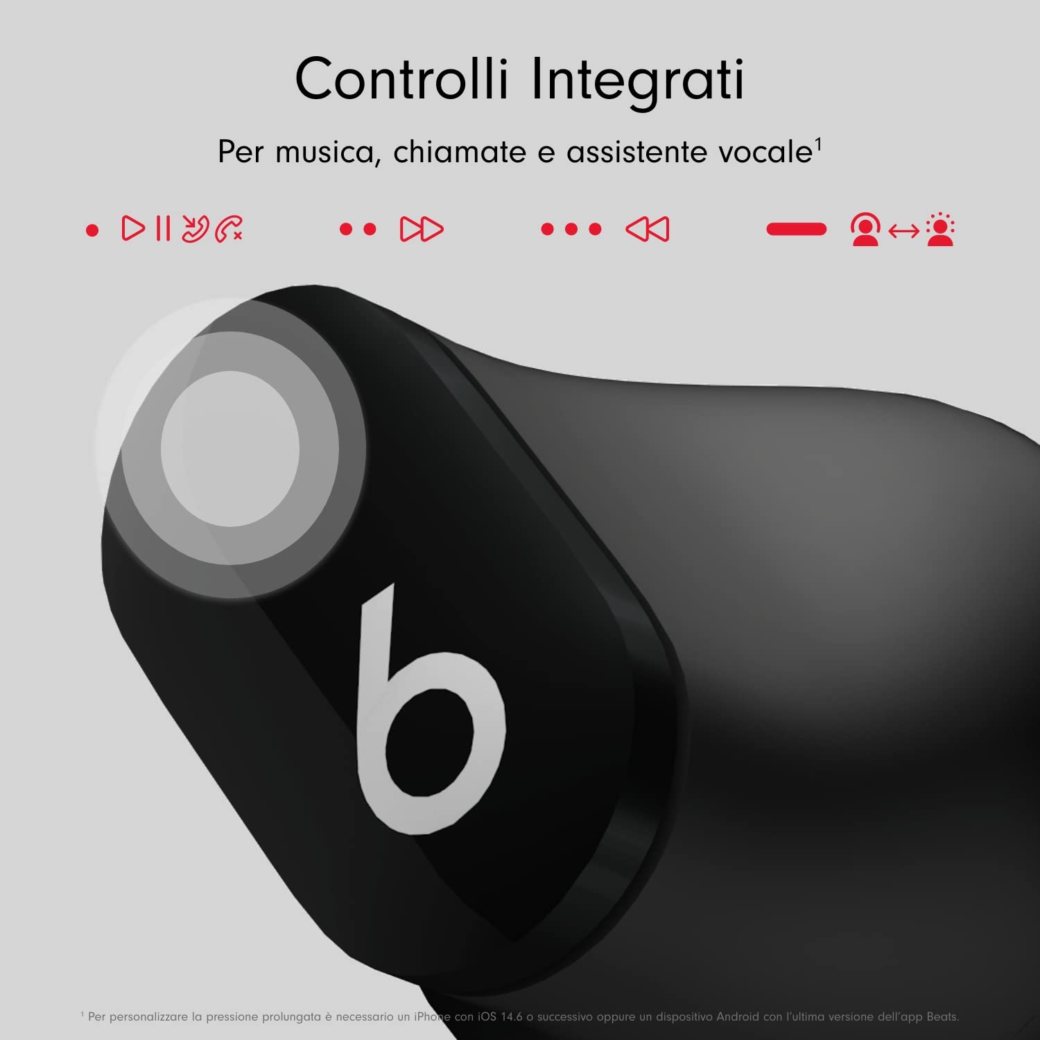 Beats Studio Buds – Auricolari bluetooth totalmente wireless con cancellazione del rumore – auricolari senza fili, compatibili con Apple e Android, Bluetooth di Classe 1 - Nero